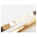 Black Hills Gold Etched 14K Gold Filled Floral Bangle Bracelet
