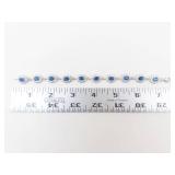 Sterling Silver Blue Created Sapphire & CZ Link Bracelet