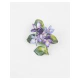 ADDERLEY FLORAL Porcelain Hand Painted Floral Brooch