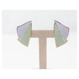 Pastel Enamel Geometric Post Earrings