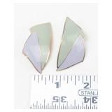 Pastel Enamel Geometric Post Earrings