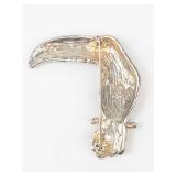 Toucan Bird Enamel Rhinestone Brooch