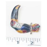 Toucan Bird Enamel Rhinestone Brooch