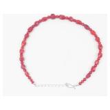 Sterling Silver Coral Bead Necklace 21 in