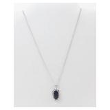Sterling Silver Black Onyx Pendant Necklace
