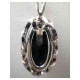 Sterling Silver Black Onyx Pendant Necklace