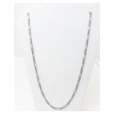 Men's Sterling Silver Figaro Necklace 30 Inch