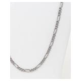 Men's Sterling Silver Figaro Necklace 30 Inch