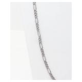 Men's Sterling Silver Figaro Necklace 30 Inch