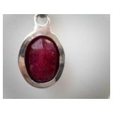 Sterling Silver Ruby Pendant Necklace