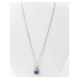 Sterling Silver Lapis Pendant Necklace