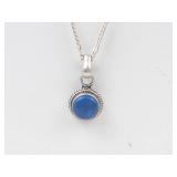 Sterling Silver Lapis Pendant Necklace