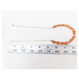 Amber Beaded Necklace 16.5 in Sterling Silver Clasp