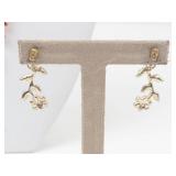 Red Rhinestone Gold Tone Necklace & Earrings Set
