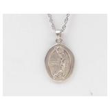Golfer Swing Sterling Silver Pendant Necklace 18'