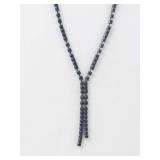 Lariat Necklace With Black Beaded Chain
