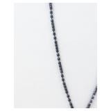Lariat Necklace With Black Beaded Chain