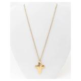 Trifari Hammered Cross Pendant Necklace