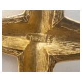 Trifari Hammered Cross Pendant Necklace
