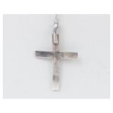 Sterling Silver Hieroglyphic Cross Pendant Necklace