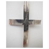 Sterling Silver Hieroglyphic Cross Pendant Necklace