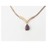 Garnet Gold Tone Necklace & Bracelet Set