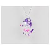 Blown Glass Dog Pendant Necklace