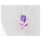 Blown Glass Dog Pendant Necklace