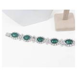 Green Rhinestone Jewelry Set (4 Pieces)