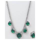 Green Rhinestone Jewelry Set (4 Pieces)