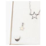 Vintage Marvel Sterling Moon Necklace & Earrings Set With Box