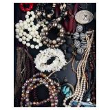 Mixed Costume Jewelry Lot - Beaded Necklaces, Bracelets & Earrings