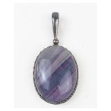 Multicolored Fluorite Sterling Silver Pendant