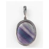 Multicolored Fluorite Sterling Silver Pendant