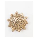 Vintage Fuchsia & Ruby Crystal Gold Tone Brooch