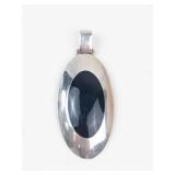 Black Onyx Sterling Silver Pendant