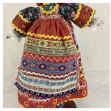 Vintage Russian Serbian Doll with Porcelain Face, Hands & Boots Plus Porcelain Rabbit Trinket Box