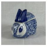 Vintage Russian Serbian Doll with Porcelain Face, Hands & Boots Plus Porcelain Rabbit Trinket Box