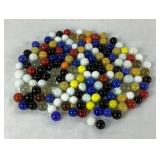 Aqua Blue Ball Perfect Mason Jar with Vintage Marbles including 10 Uranium Marbles