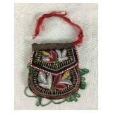 Antique Native American Beaded Bag - Bought on a Train in 1850's