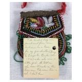 Antique Native American Beaded Bag - Bought on a Train in 1850's