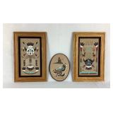 Traditional Navajo Framed Sand Paintings and Eagle Dancer Oval Sand Painting