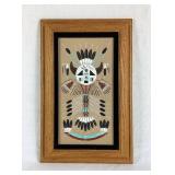 Traditional Navajo Framed Sand Paintings and Eagle Dancer Oval Sand Painting