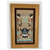 Traditional Navajo Framed Sand Paintings and Eagle Dancer Oval Sand Painting