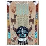 Traditional Navajo Framed Sand Paintings and Eagle Dancer Oval Sand Painting