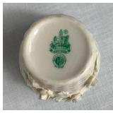 Bundle of 4 Vintage Belleek Ireland Basket Weave Vases with Black & Green Bottom Marks