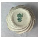 Set of 3 Belleek Irish Porcelain Flowered Bowl Vases with Sculpted Rose and Leaf Details