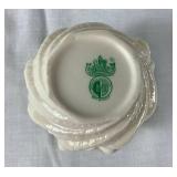 Set of 3 Belleek Irish Porcelain Flowered Bowl Vases with Sculpted Rose and Leaf Details