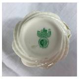 Set of 3 Belleek Irish Porcelain Flowered Bowl Vases with Sculpted Rose and Leaf Details