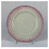 Antique Belleek Neptune Black Mark Pearl Pink Luster 8' Side Plate, 6.5' Side Plate and 7.5' Leaf Plate